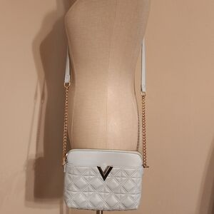 Crossi - Quilted Crossbody Bag In Light Blue. EUC.